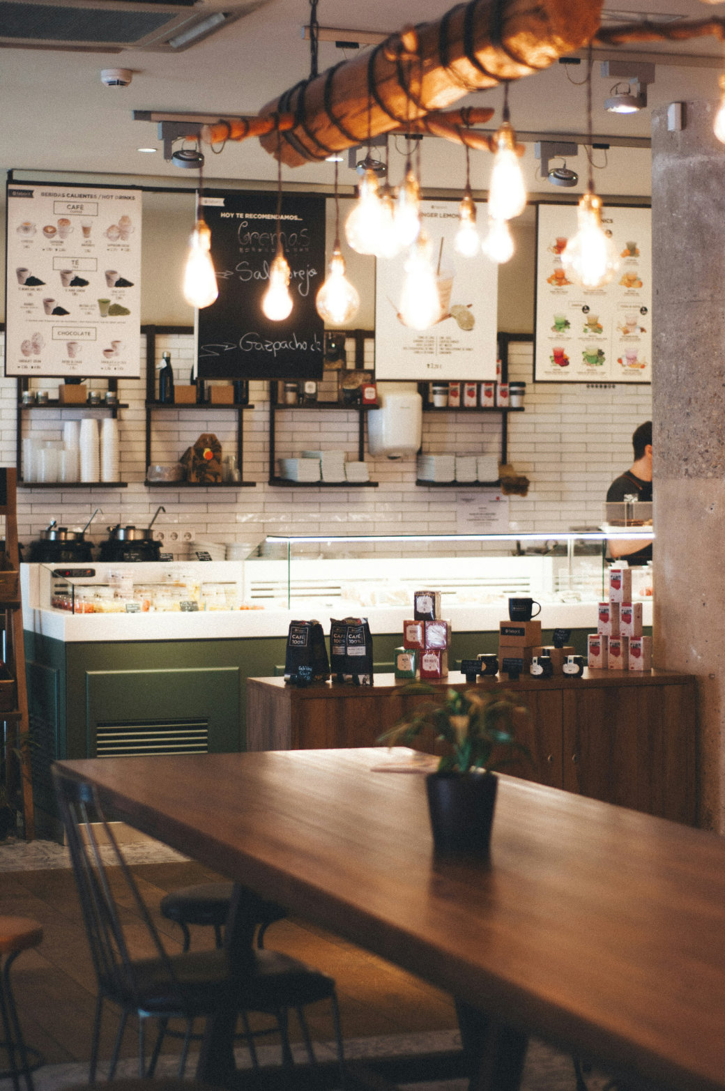 Moody coffee shop and cafe.